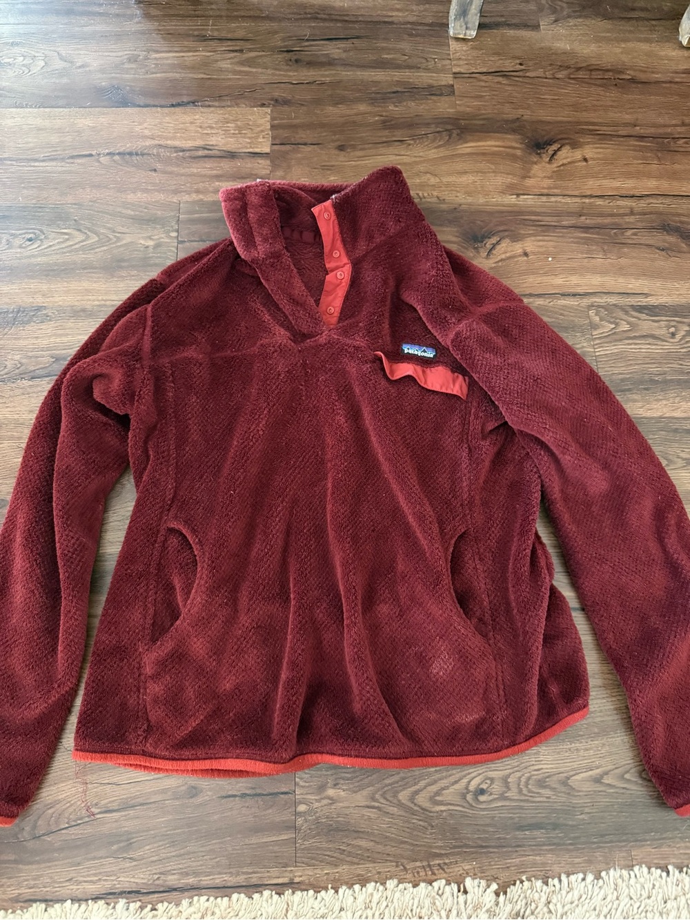 Patagonia Burgundy and Red Fleece Pullover